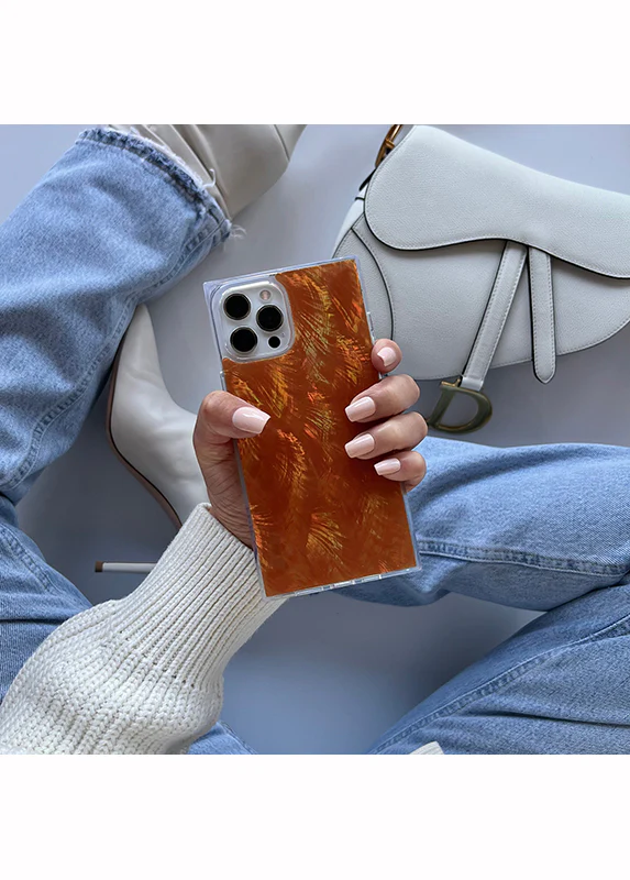 SQUARE® Orange Mother of Pearl iPhone Case - Image 70