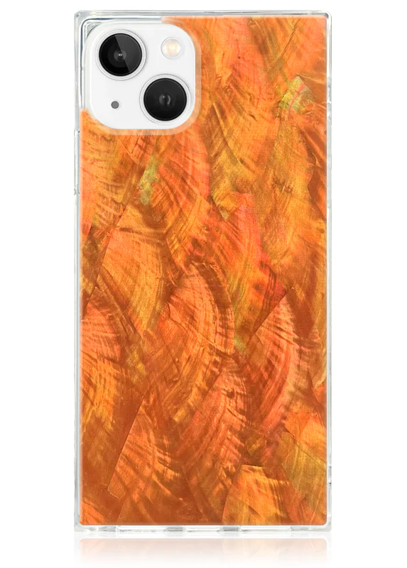 SQUARE® Orange Mother of Pearl iPhone Case - Image 9