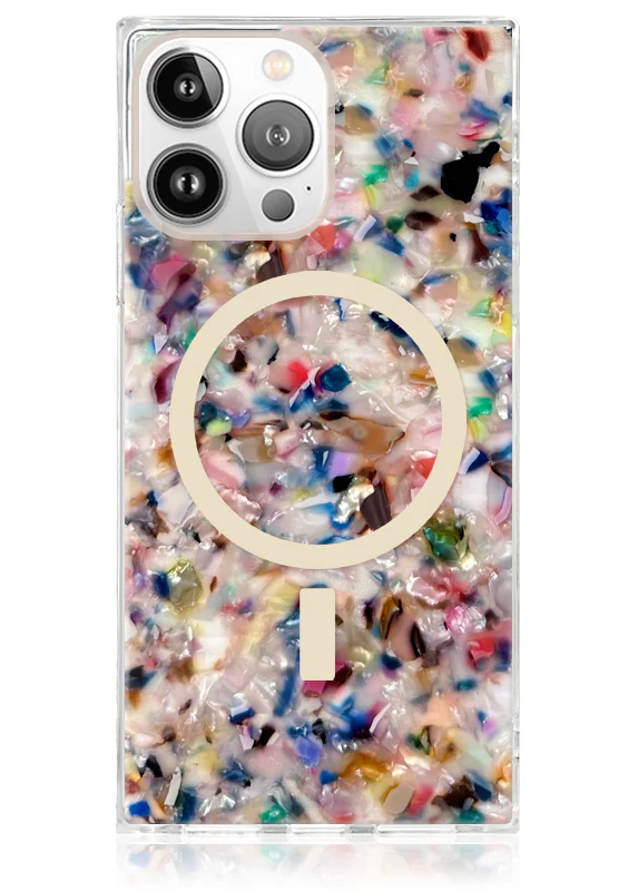 SQUARE® Rainbow Confetti Tortoise Shell iPhone Case - Image 47