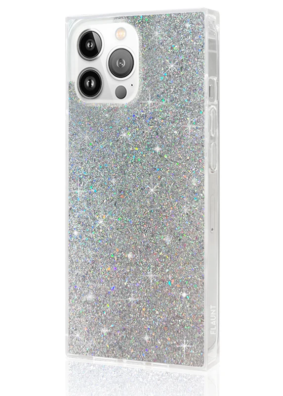 SQUARE® Silver Glitter iPhone Case - Image 18