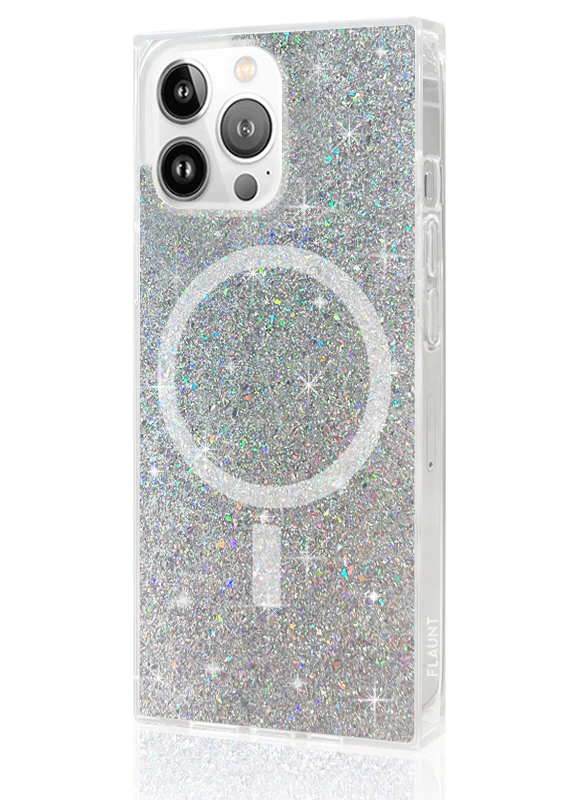 SQUARE® Silver Glitter iPhone Case - Image 32
