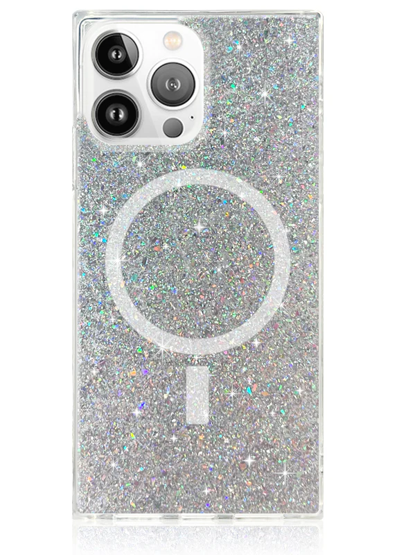 SQUARE® Silver Glitter iPhone Case - Image 37