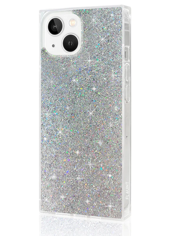 SQUARE® Silver Glitter iPhone Case - Image 8